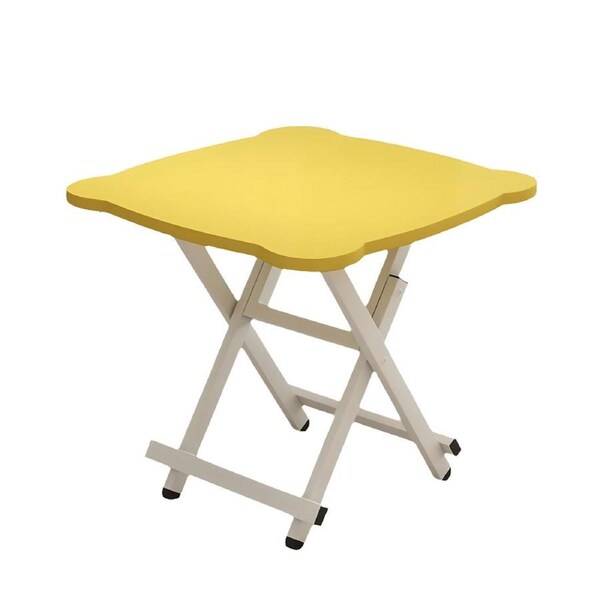SOGA Yellow Minimalist Cat Ear Folding Table Indoor Outdoor Portable Stall Desk Home Decor