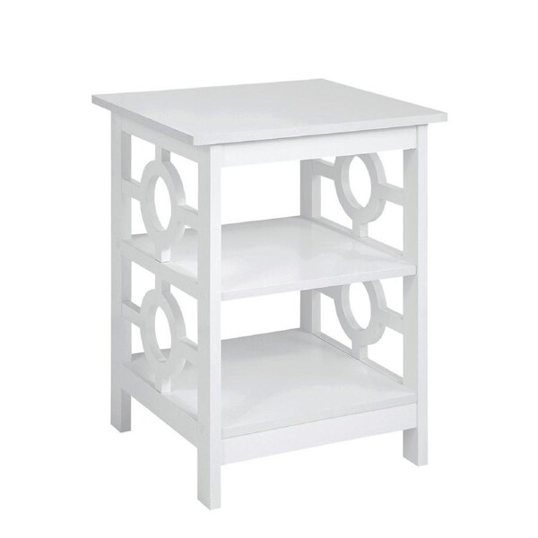 Sarantino Oliver 2-Tier Bedside Table in White