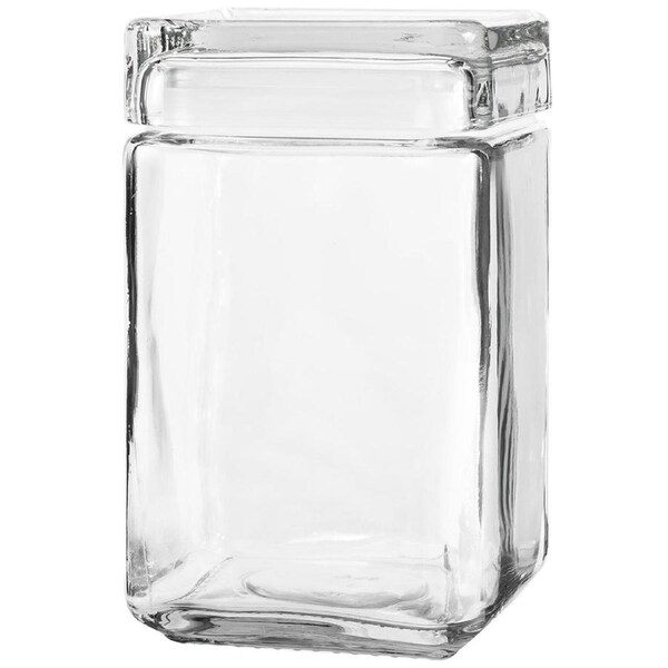 Anchor Hocking 1.4L Stackable Glass Jar Food Container Organiser w/ Lid Clear