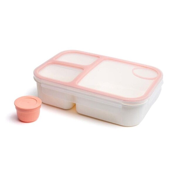 Locknlock 1.5L To-Go 3-Compratment Airtight Bento Box Lunchbox Food Storage Pink