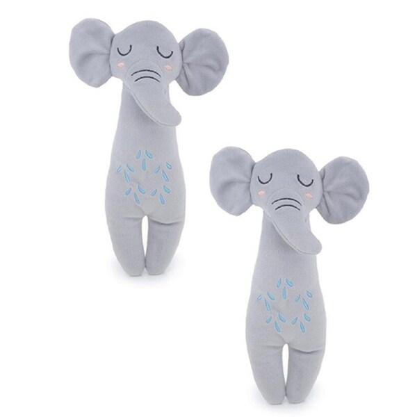 2x Rosewood Eco Friendly 30cm Elephant Plush Pet Dog Chew Interactive Toy Grey
