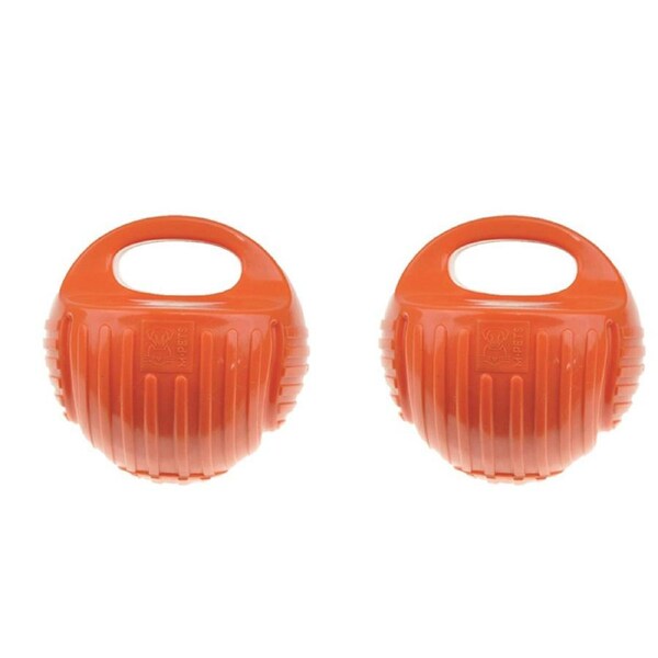 2x M-Pets 13cm Arco Ball Dog/Puppy Interactive Fun Pet Fetch/Exercise Toy Orange
