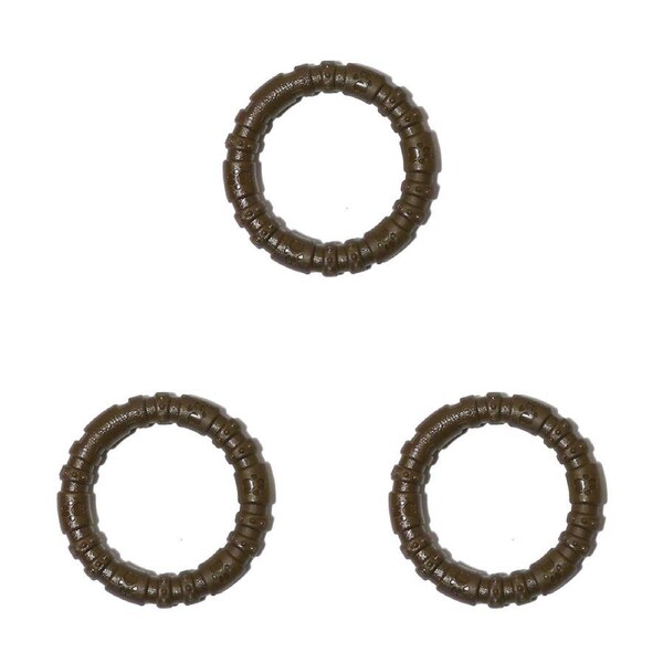 3x Rosewood Chocolate Round Nylon Pet Dog Chew Play Interactive Play Toy Brown