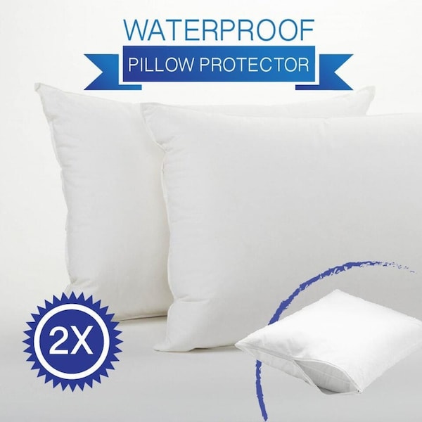 2x Waterproof & Anti-Allergenic Pillow Protectors