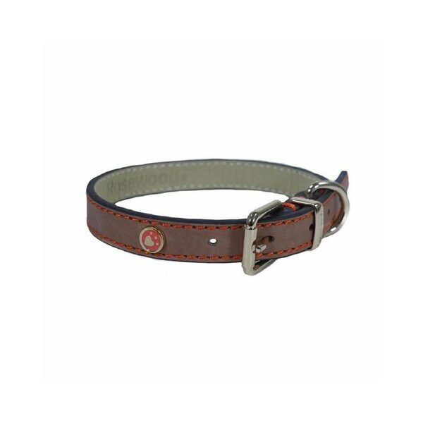 Rosewood Adjustable 73.5cm Leather Pet/Dog Collar Neck Strap Choker XL Brown