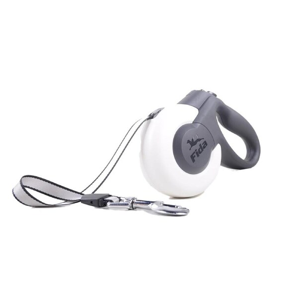 Fida Retractable Dog/Puppy Leash Pet Collar Walking Lead Breed White Medium