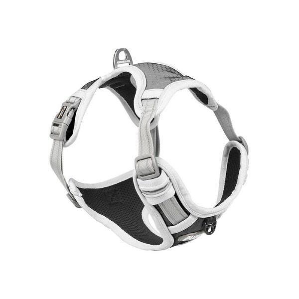 Tuff Hound Adjustable Reflective Harness Pet Dog Breathable Vest L Black/Grey