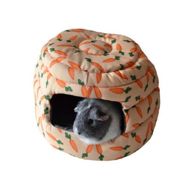 Rosewood 2-in-1 Carrot Beehive Ferret/Hamster Pet Bed/Lounge Peach Assorted