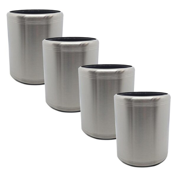 4PK Stainless Steel Stubby Holder Portable Camping Outdoors Party Drink Cooler