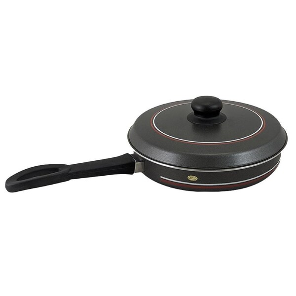 Kitchen Home Cooking Teflon Coated Cookware Non Stick Fry Pan W/Lid 24cm