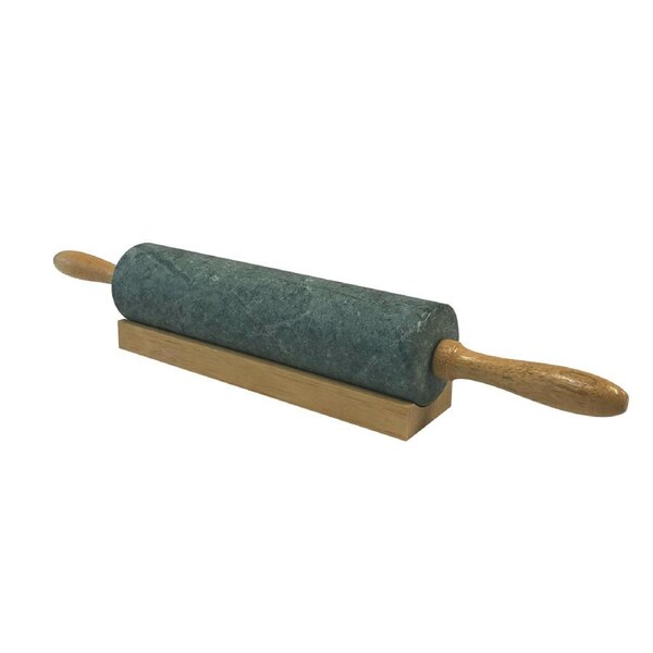 Green Marble Rolling Pin With Wooden Handle/Stand Home Cooking/Baking Set