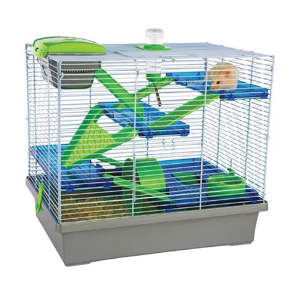 Rosewood Pico 50x45cm Small Pet Travel Cage Hamster Carrier XL Green/Silver