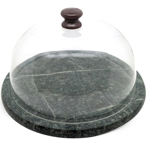 Marble And Acrylic Decorative Cheese Display Dome Green Dining Serveware Set