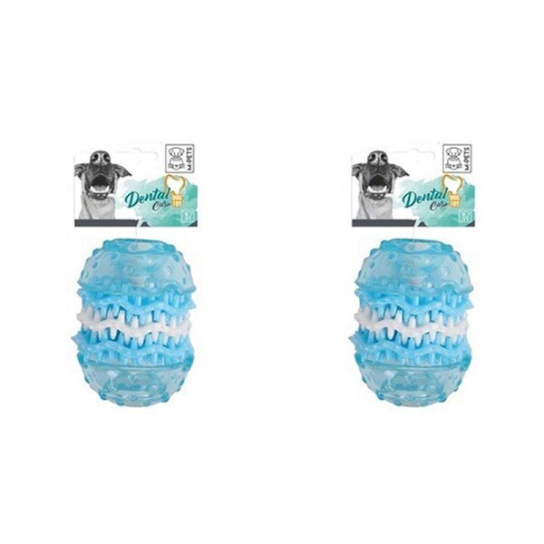 2x M-Pets 9.8cm Dental Rubber Washy Dog/Puppy Pet Chew Teeth/Gum Care Play Toy