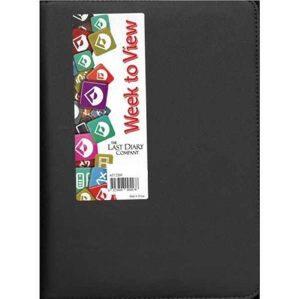 2026 Diary Nicholls A5 Midi Week to View Zip Black Last Diary Company A57ZBK