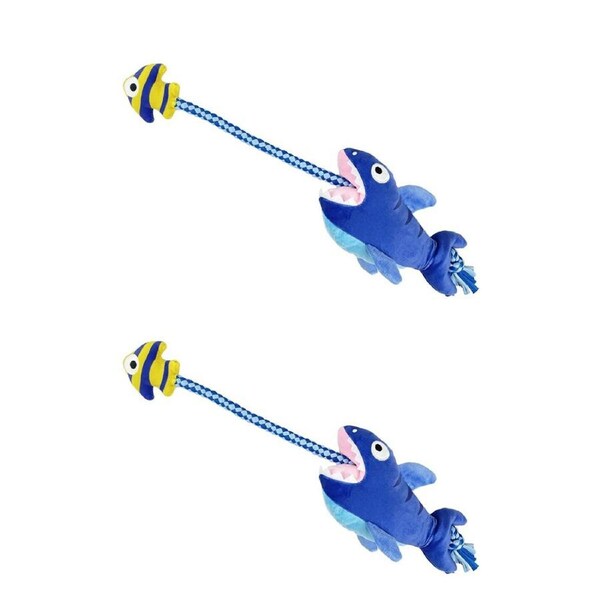 2x Rosewood Sealife Rope Plush Pet/Dog Fun Play Interactive/Training Bite Toy BL