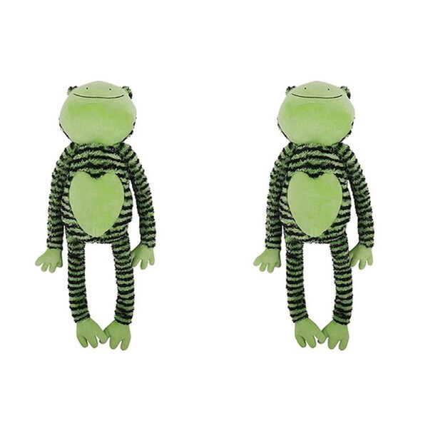2x Rosewood Froggy Long Legs Plush Pet Dog Toy w/Squeaker Interactive Play Green