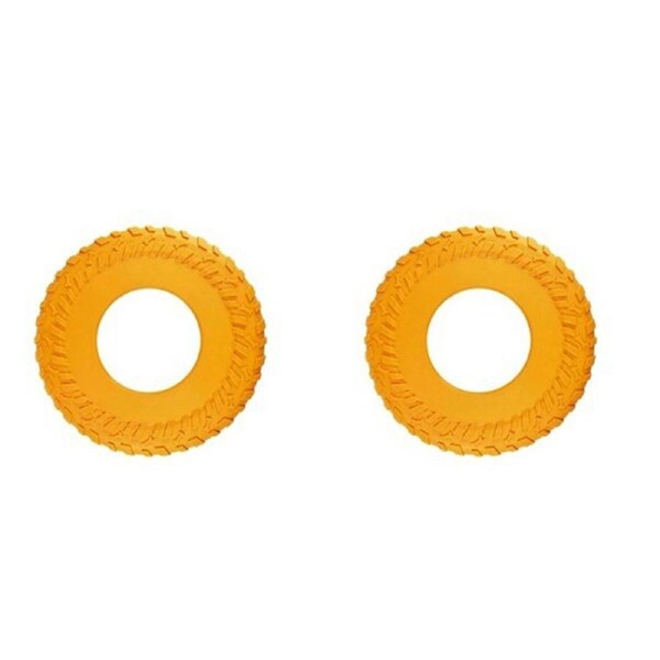 2x Rosewood Round Flying Saucer Pet Dog Chew Interactive Fun Play Toy Lrg Yellow