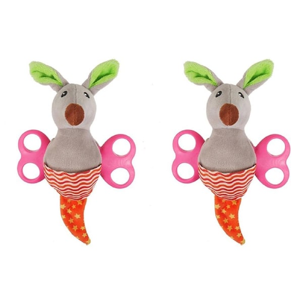 2x Rosewood 18cm Little Nippers Rascal Roo Plush w/ Squeaker Pet Dog Play Toy