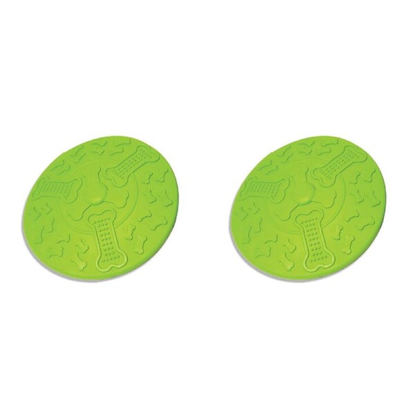 2x Rosewood Cyber Rubber 21.6cm Flying Saucer Pet Dog Outdoor Toy Large Assorted