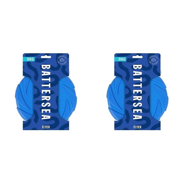 2x Rosewood Battersea Round Foam Flyer Pet Dog Outdoor Interactive Play Toy Blue