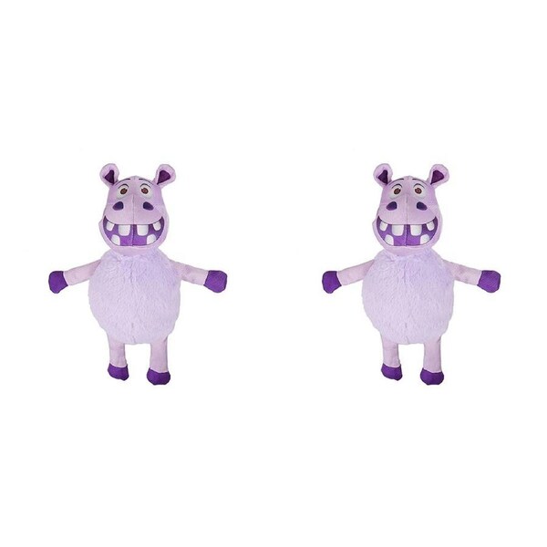 2x Rosewood Jolly Doggy Tough Safari Hippo w/ Squeaker Pet Dog Play Toy Purple
