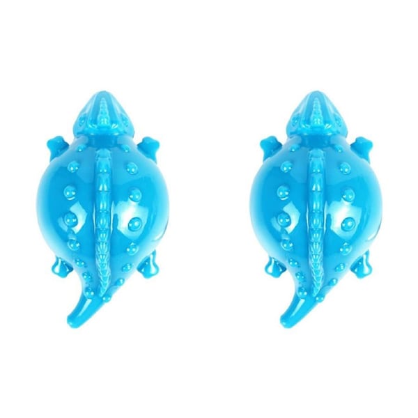 2x Rosewood Squeaking Lizard Dog Pet Chew Bite Interactive Soft Play Toy Blue