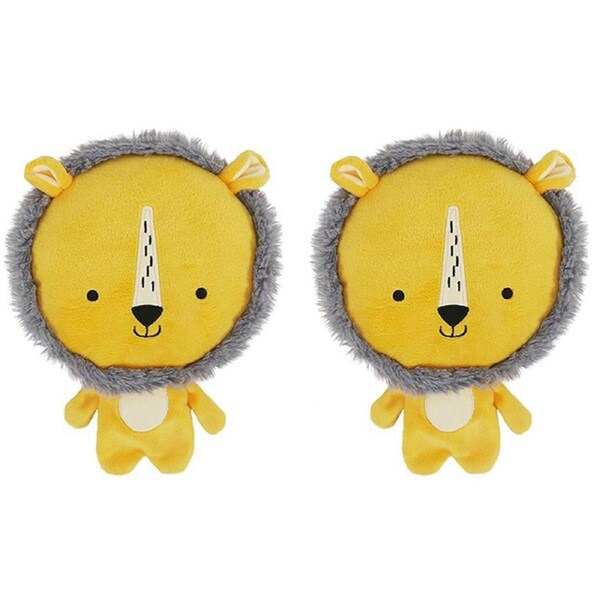 2x Rosewood 23cm Leo Lion Soft Plush Squeaker Pet Dog Interactive Play Toy YLW