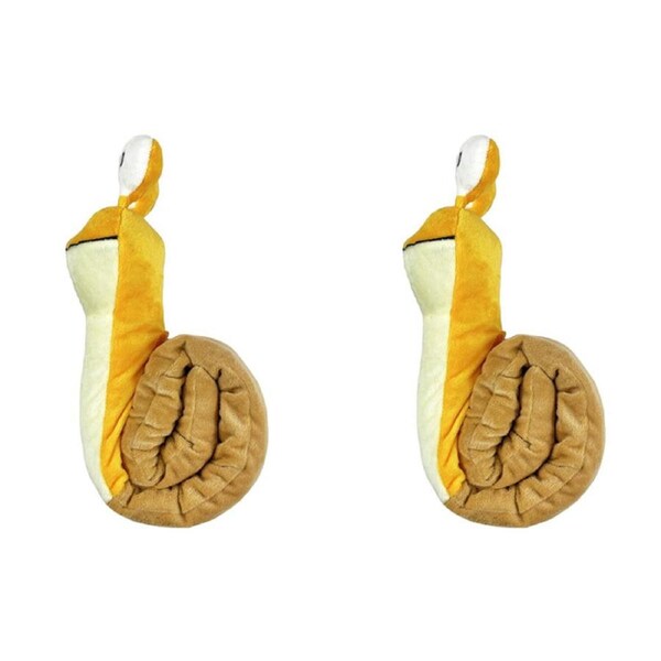 2x Rosewood Snail Rolled Soft Plush Pet/Dog Training/Activity Toy Fun Play YLW