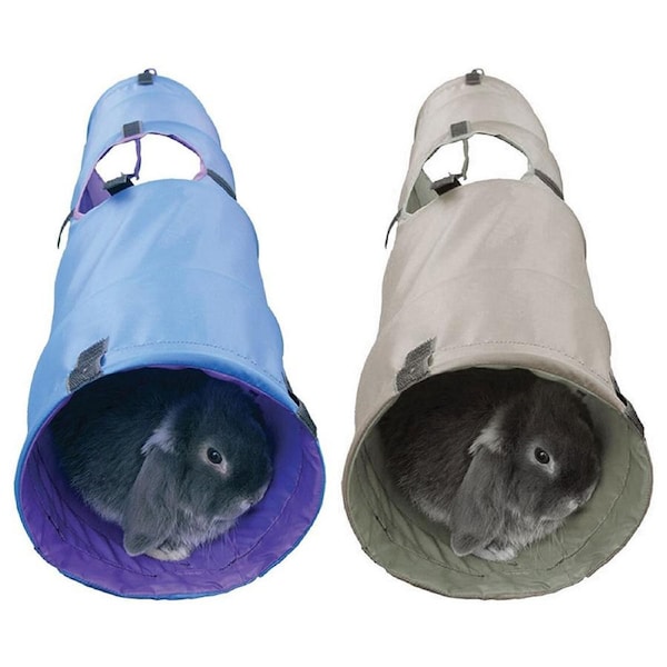 2x Rosewood Small Pet Rabbit Activity Tunnel 90cm Polyester Fabric Assorted