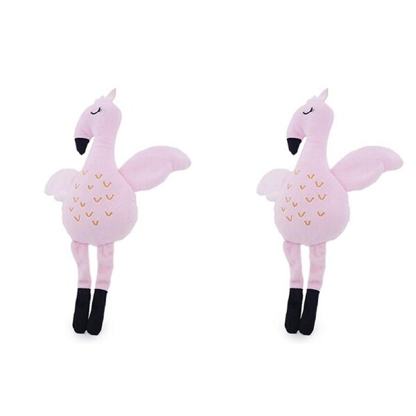 2x Rosewood 32x23cm Eco Friendly Flamingo Plush Pet Dog Chew Interactive Toy PNK