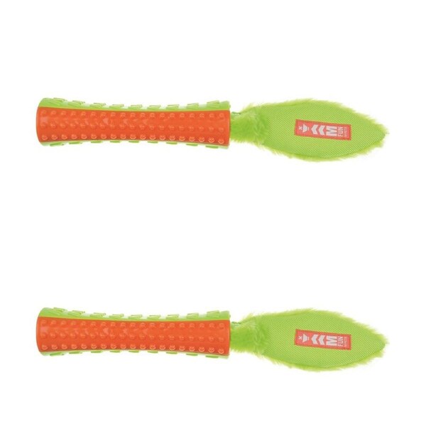 2x M-Pets 40cm On/Off Funsty Dog/Puppy Pet Interactive Teaser Plush Toy Assorted