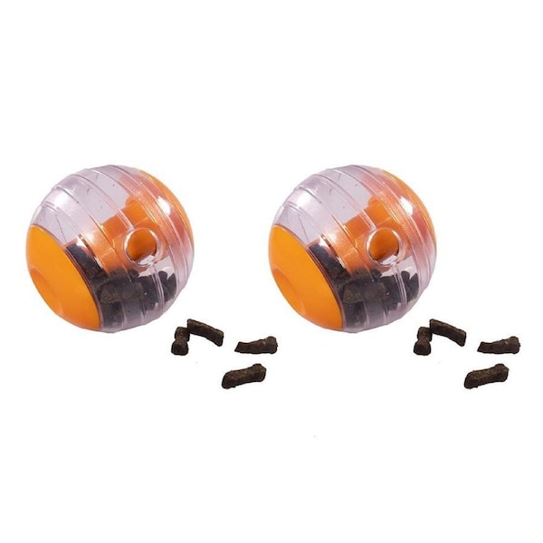 2x Rosewood Giggling Sound Interactive Treat Ball Pet Dog Chew Fun Toy Orange