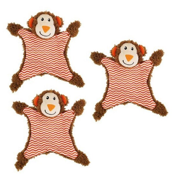 3x Rosewood 17x18cm Little Nippers Cheeky Chimp Plush w/Squeaker Pet Dog Toy Red