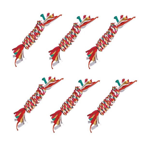 6x Rosewood Cotton Rope Bone Pet Dog Chew Training Tug Playing/Throwing Toy Sml