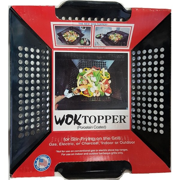 Porcelain Non-Stick Coated Grilling Wok Vegetables BBQ Grill Basket Topper