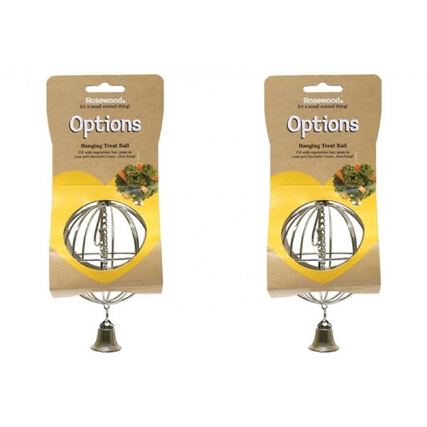 2x Rosewood 27cm Hanging Food Ball Fruit/Vegetable Hamster Pet Treats Feeder SLV