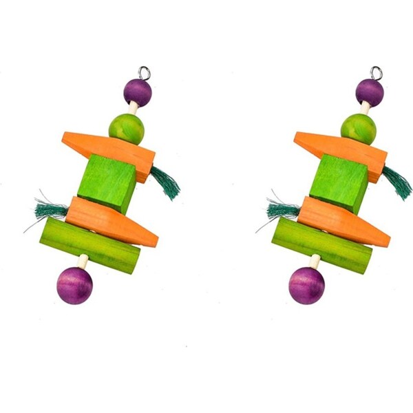 2x Nature Island Colorful Wooden Chew Play Rabbit/Guinea Pig Small Pet Toy Green