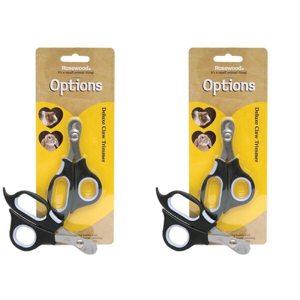 2x Rosewood Deluxe Dog/Cat Pet Overgrown Nail Clipper Grooming Claw Trimmers BLK