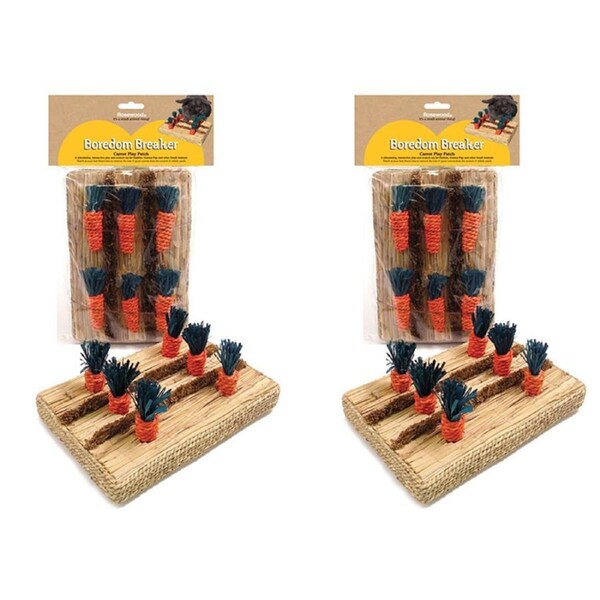 2x Rosewood 25x15cm Carrot Play Patch Rabbit Pet Chew/Scratch Activity Toy Red