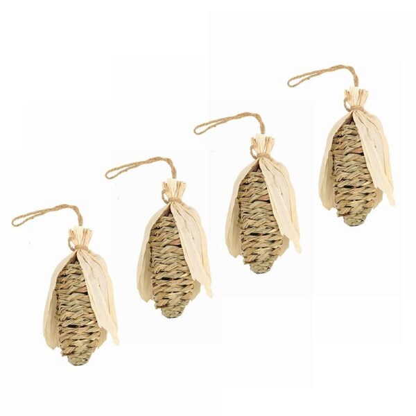 4x Nature Island Seagrass Corn Chew Bunny/Chinchilla Small Pet Activity Toy NTRL