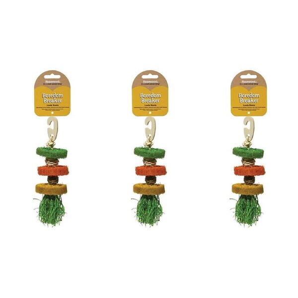 3x Rosewood Wooden Loofa Hoola Hamster/Ferret Fun Play Climbing Pet Exercise Toy