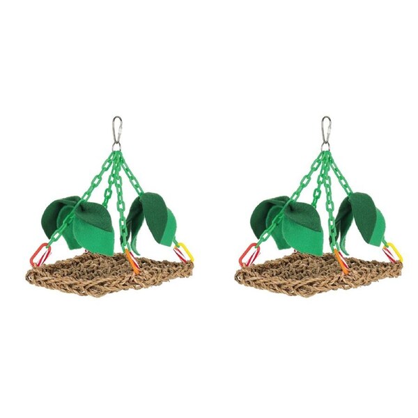 2x Nature Island Jungle Hammock Bunny/Chinchilla Chew & Play Pet Fun Toy Green
