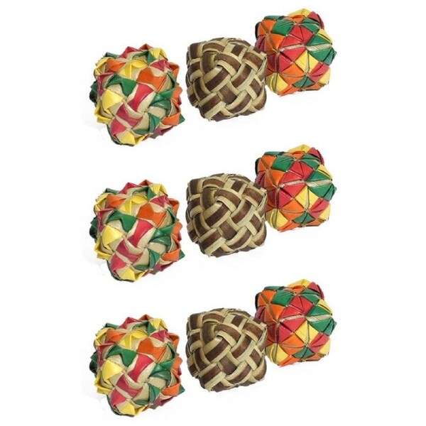 3x 3pc Rosewood WR Woven Tumblers w/Coco Fibers Birds Chew Stimulating Pet Toy