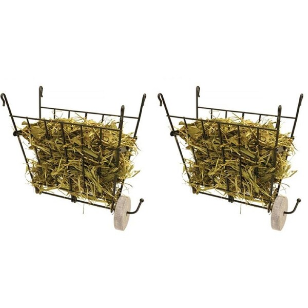 2x Rosewood Folding Wire Hay Rack Storage Container w/ Treat Hanger For Hamsters