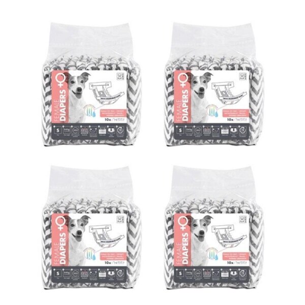 4x 10pc M-Pets Female Dog/Puppy Pet Diapers Breathable Small w/Witness Indicator