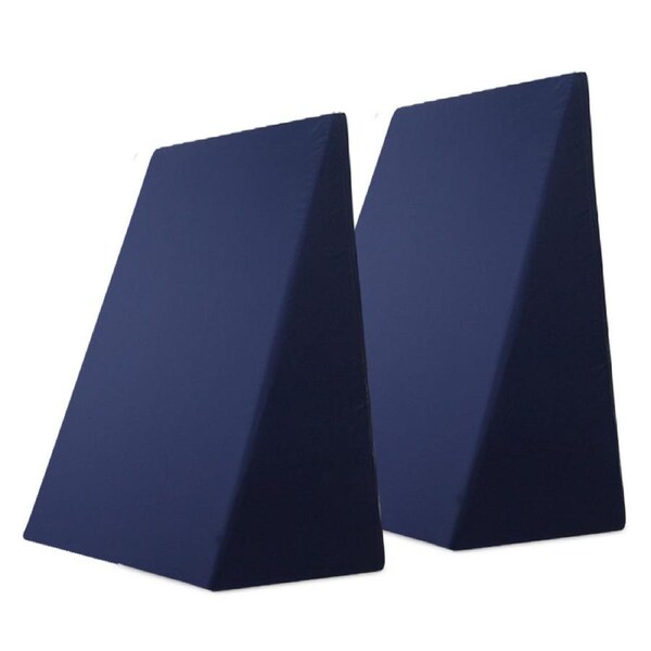 Bedding Memory Wedge Pillow Neck Back Support with Cover 2X - Blue