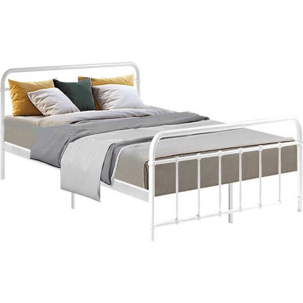 Metal Bed Frame - Double (White)