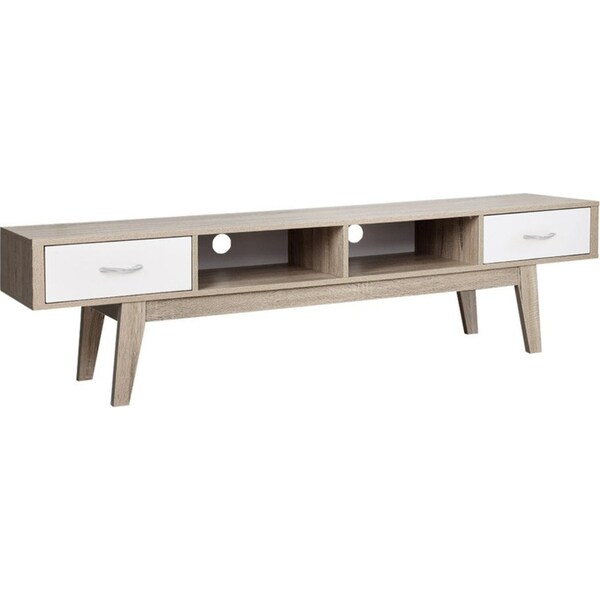 TV Cabinet Entertainment Unit Stand Storage Drawer Scandinavian 180cm Oak