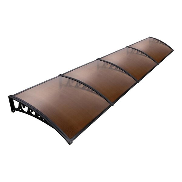 Patio DIY Window Door Awning Canopy UV Shield Brown - 1x4m